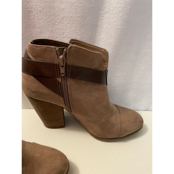 Carlos Santana Harvest suede Ankle‎ Boots chunky heel size 7.5 strap buckle - Picture 2 of 11
